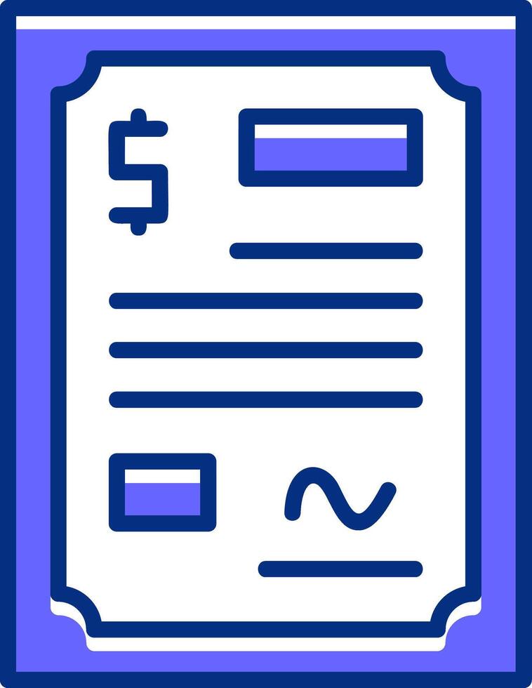 Contract Filled Slip Style Icon vector