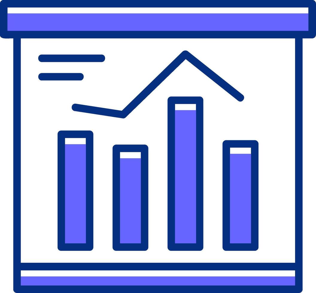 Bar chart Filled Slip Style Icon vector