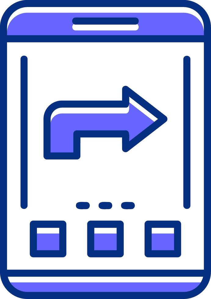 Forward Filled Slip Style Icon vector