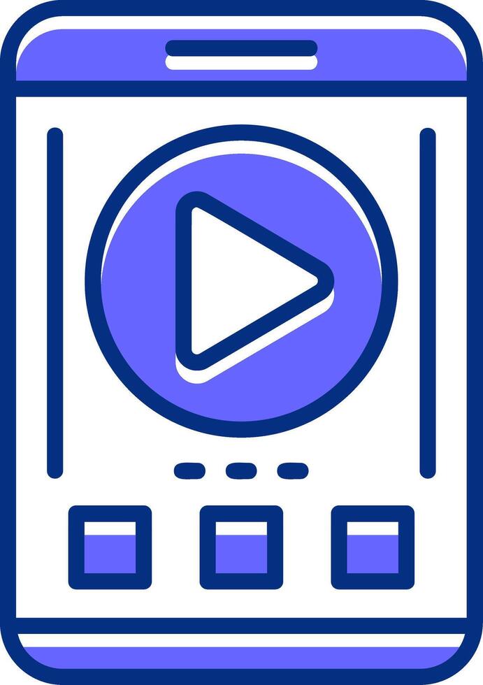 Play Filled Slip Style Icon vector