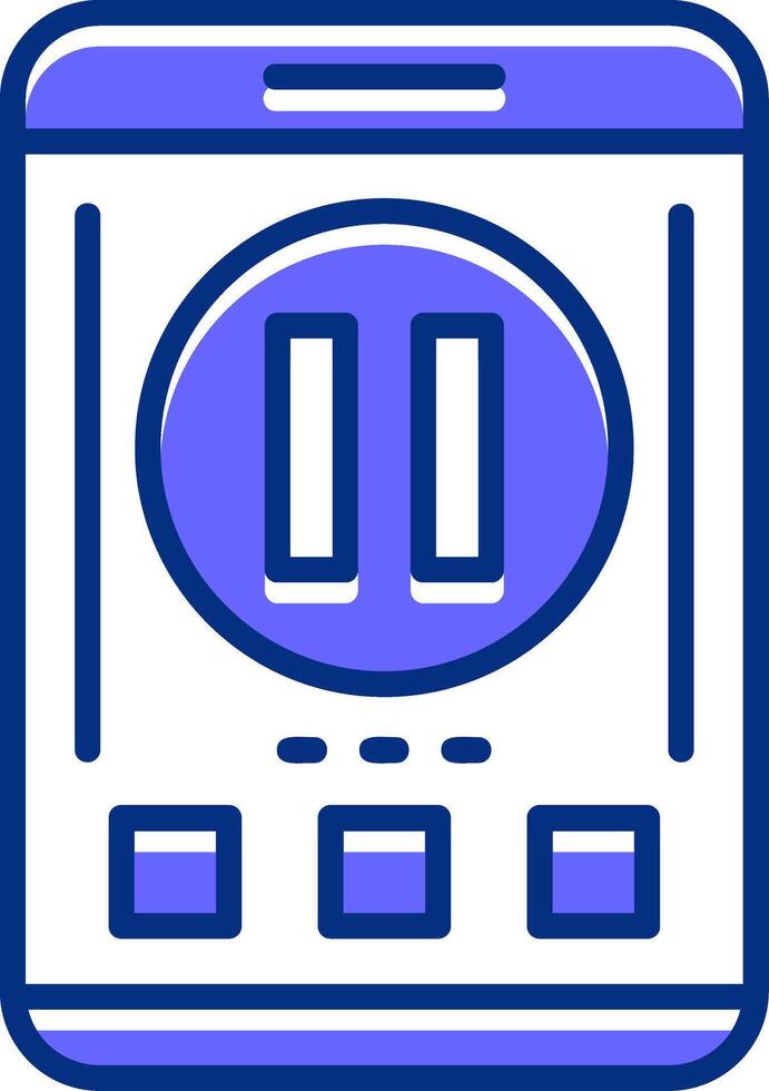 Pause Filled Slip Style Icon vector