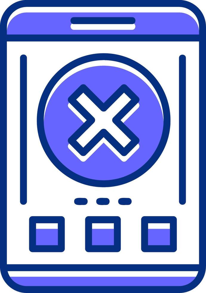Close Filled Slip Style Icon vector