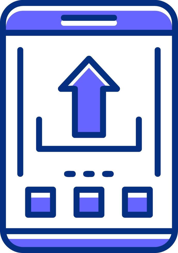 Upload Filled Slip Style Icon vector