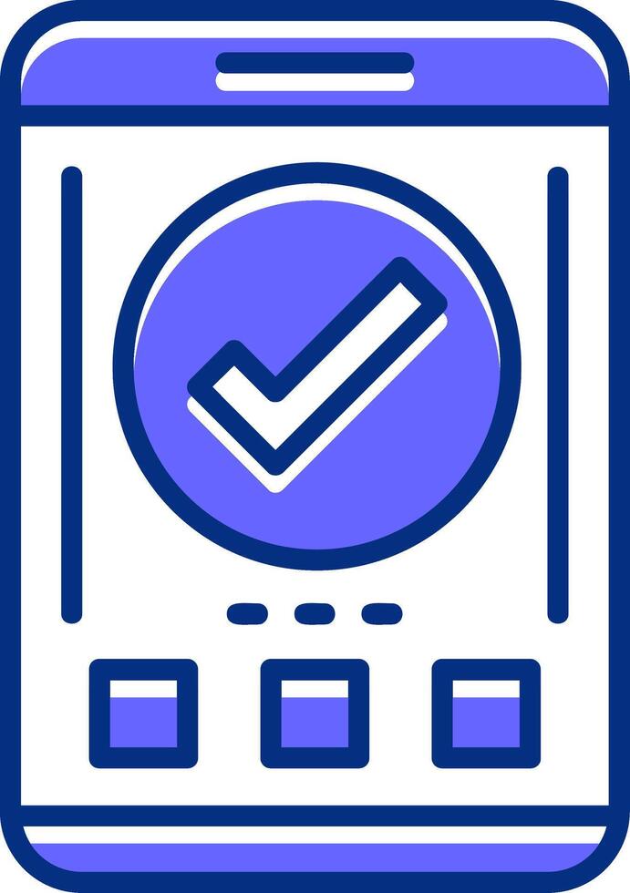 Checkmark Filled Slip Style Icon vector