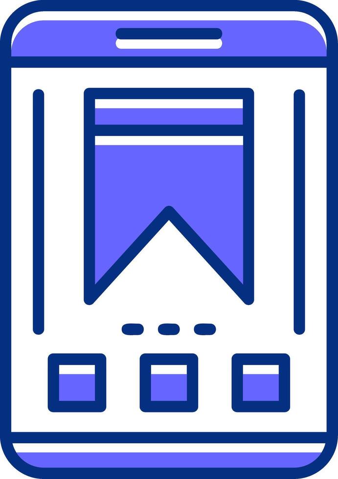 Bookmark Filled Slip Style Icon vector