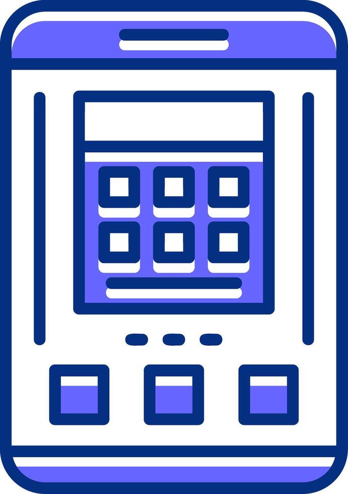 Calculator Filled Slip Style Icon vector