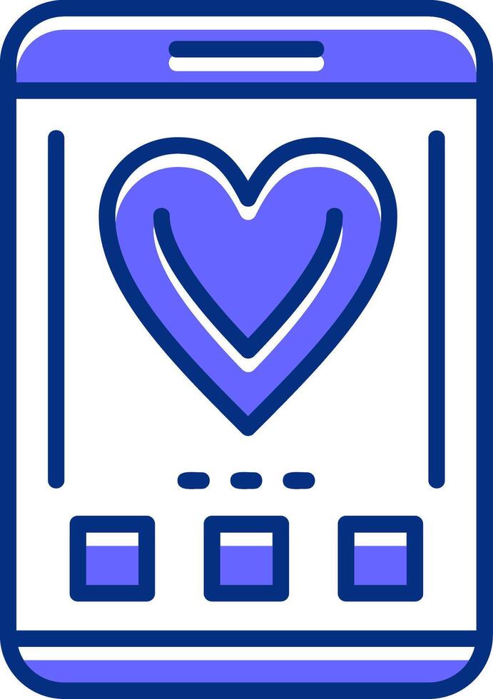 Heart Filled Slip Style Icon vector