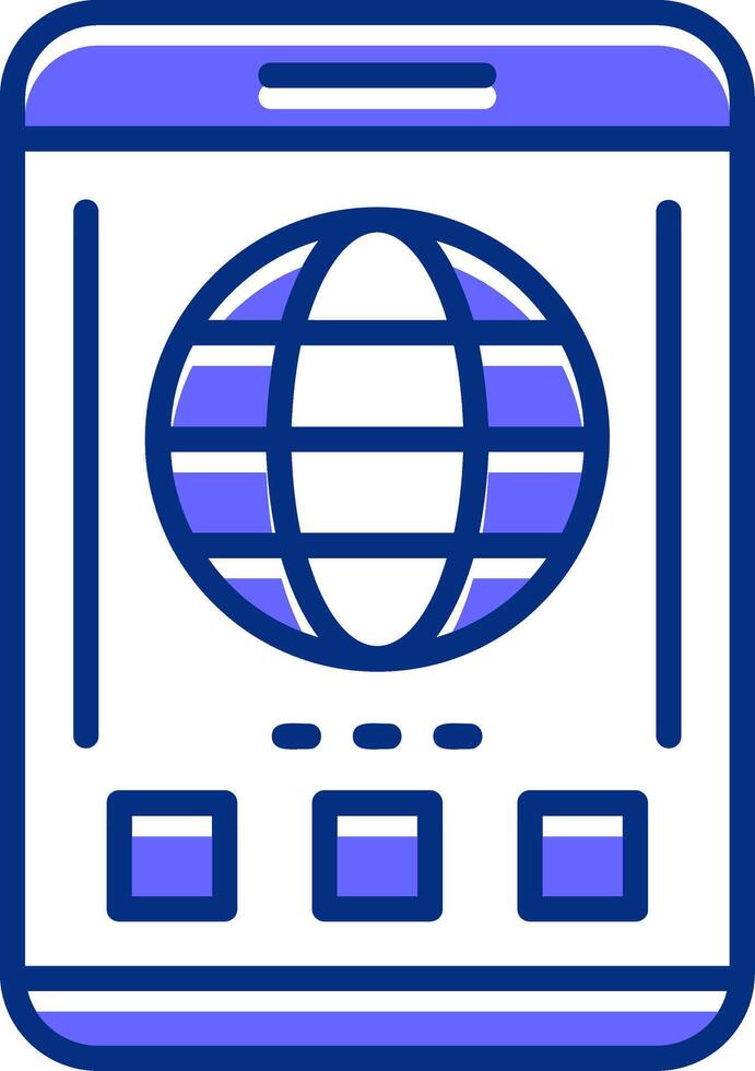 Globe Filled Slip Style Icon vector