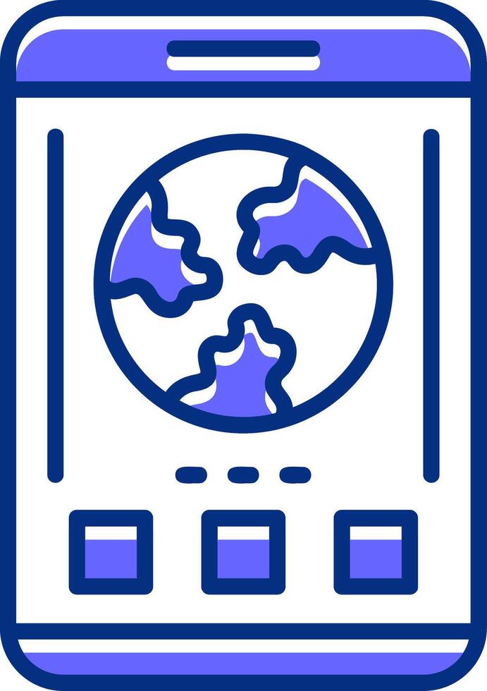Earth Filled Slip Style Icon vector