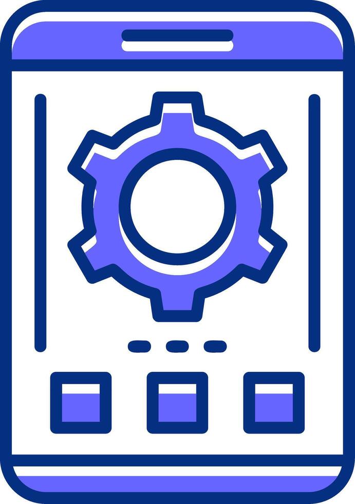 Gear Filled Slip Style Icon vector