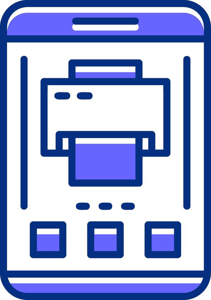 Printer Filled Slip Style Icon vector