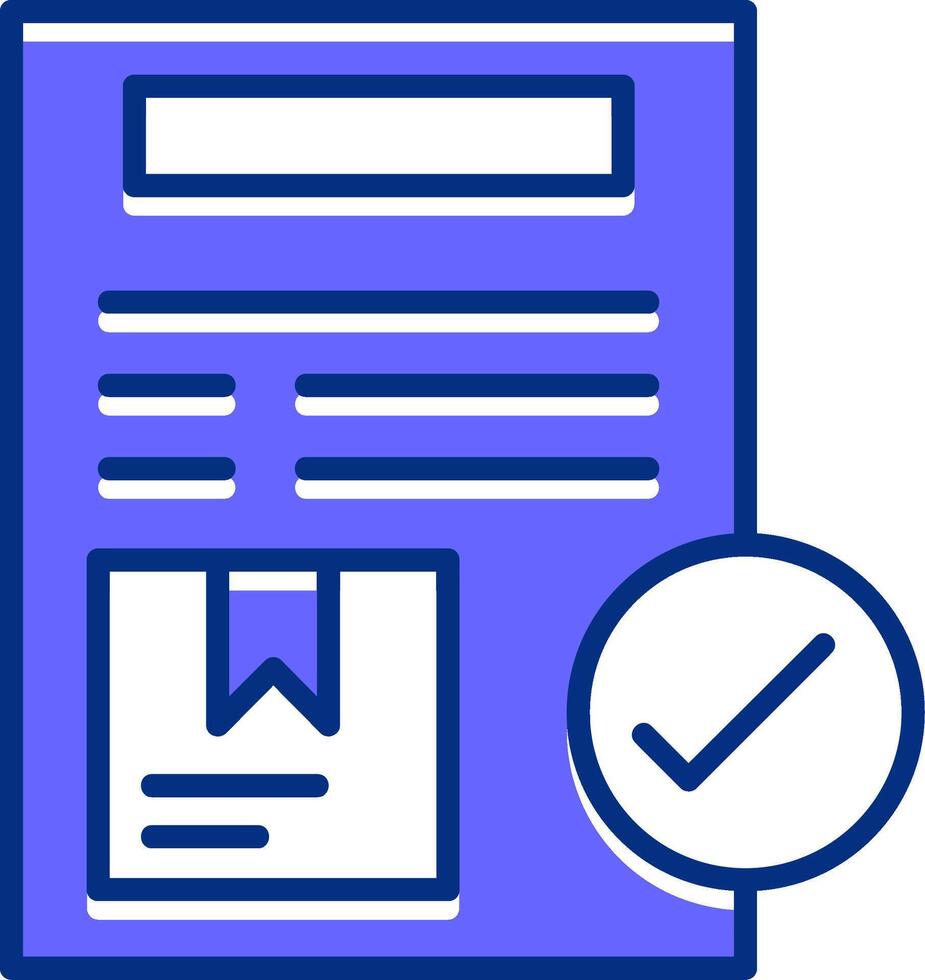 Order Confirmation Filled Slip Style Icon vector