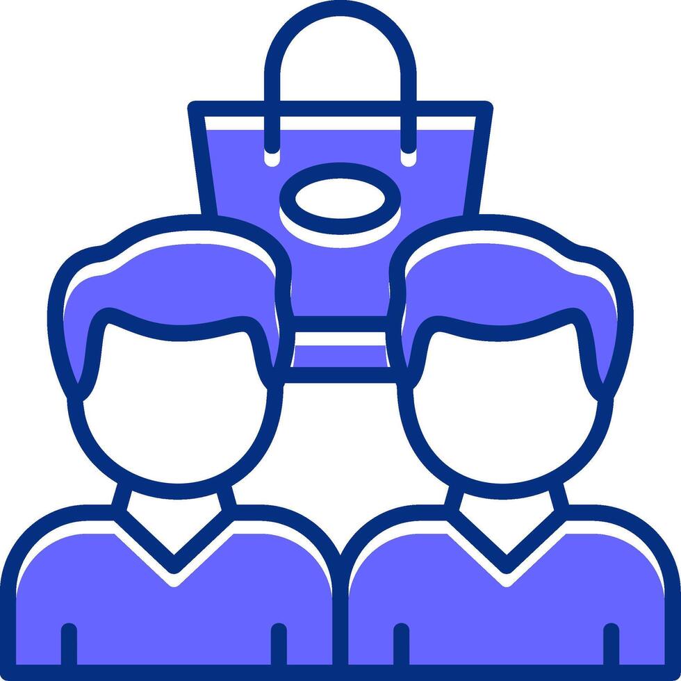 Shopping Community Filled Slip Style Icon vector