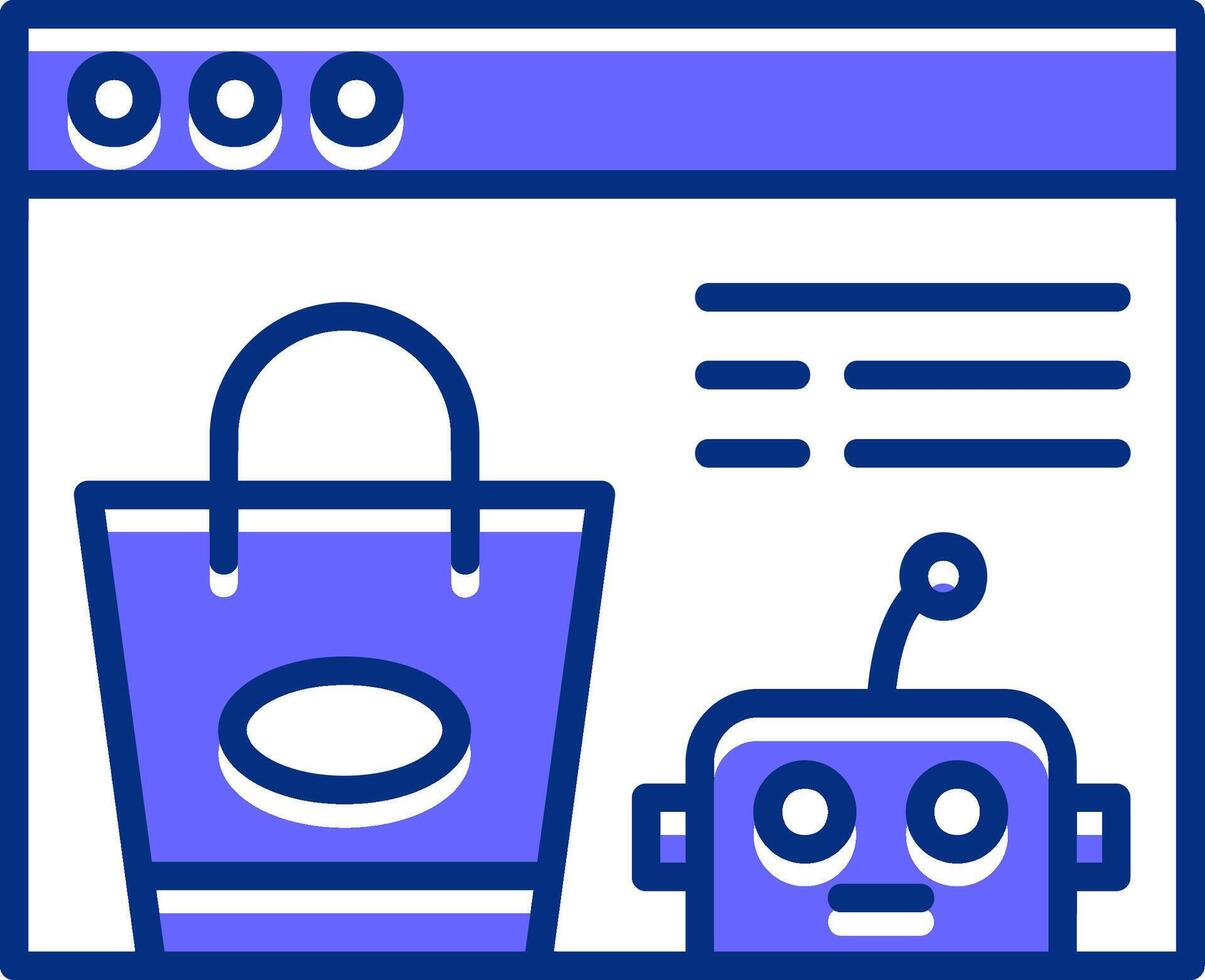 Virtual Shopping Assistant Filled Slip Style Icon vector