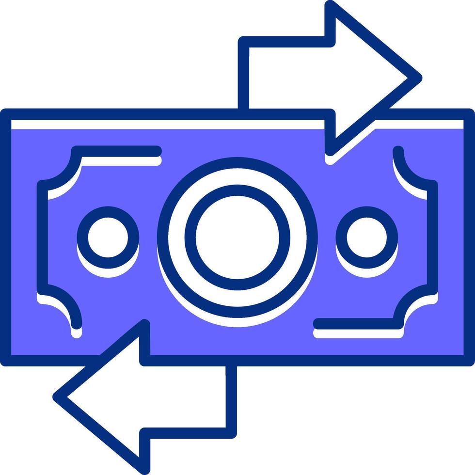 Refund Filled Slip Style Icon vector