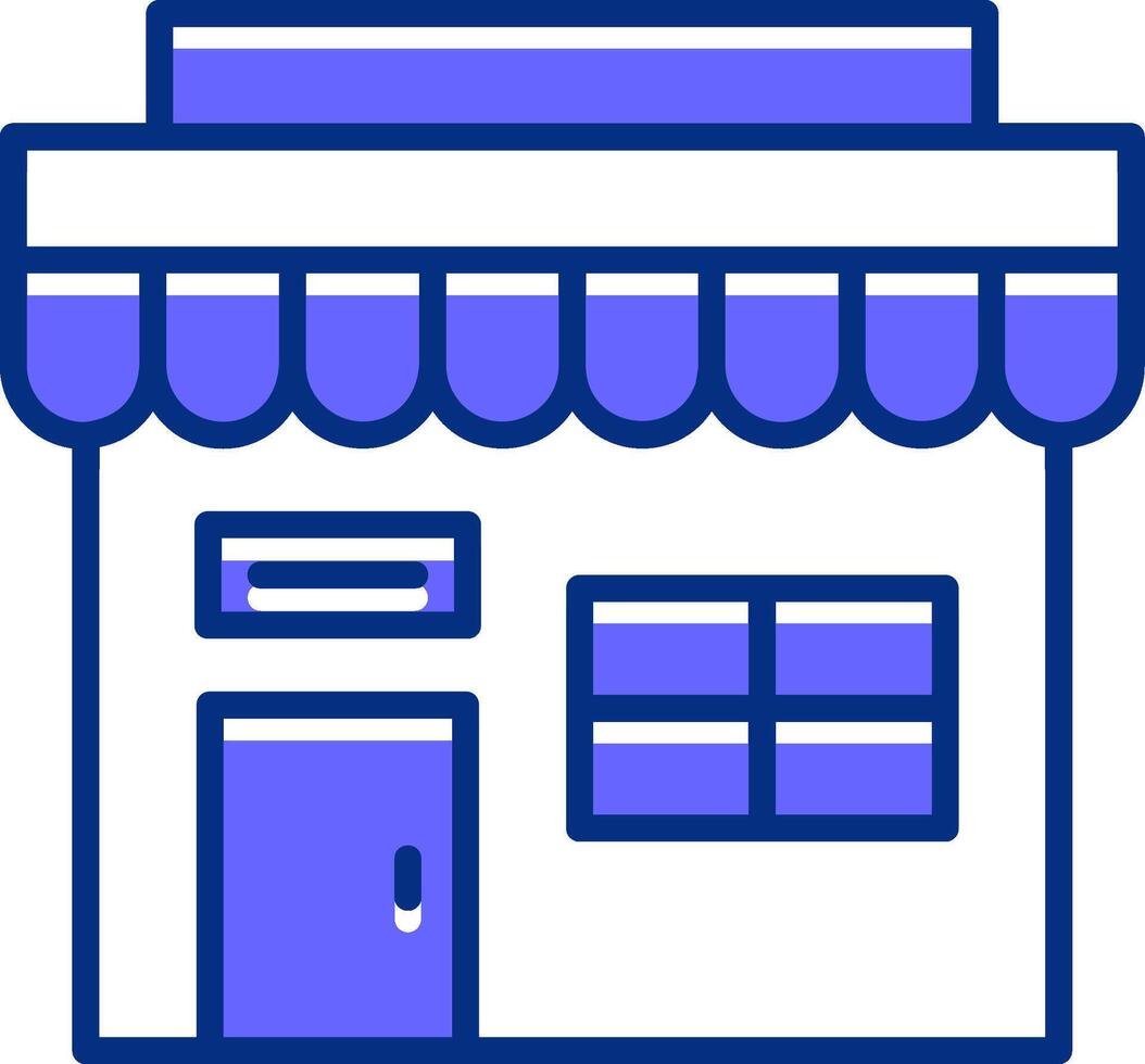 Storefront Filled Slip Style Icon vector