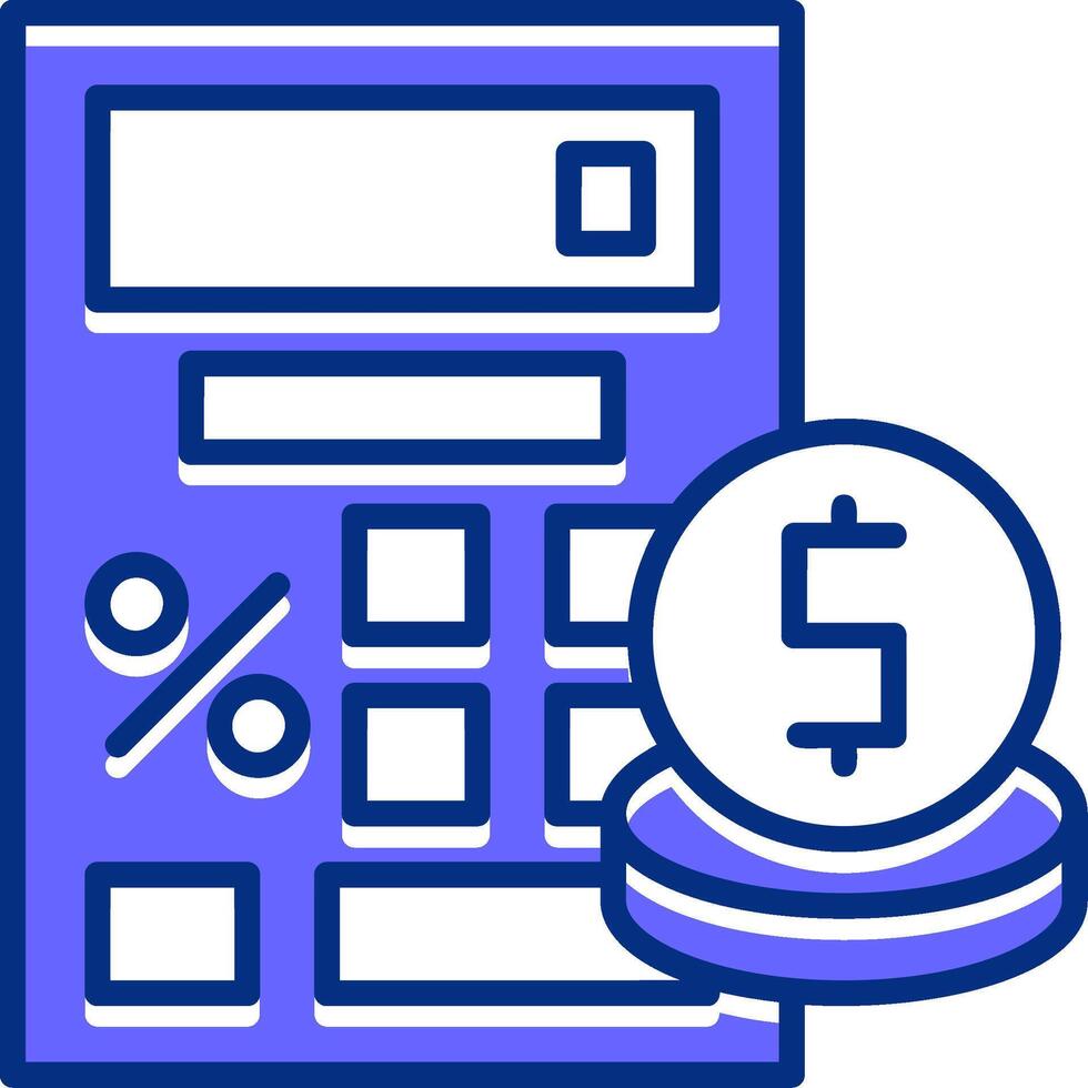 Loan calculator Filled Slip Style Icon vector