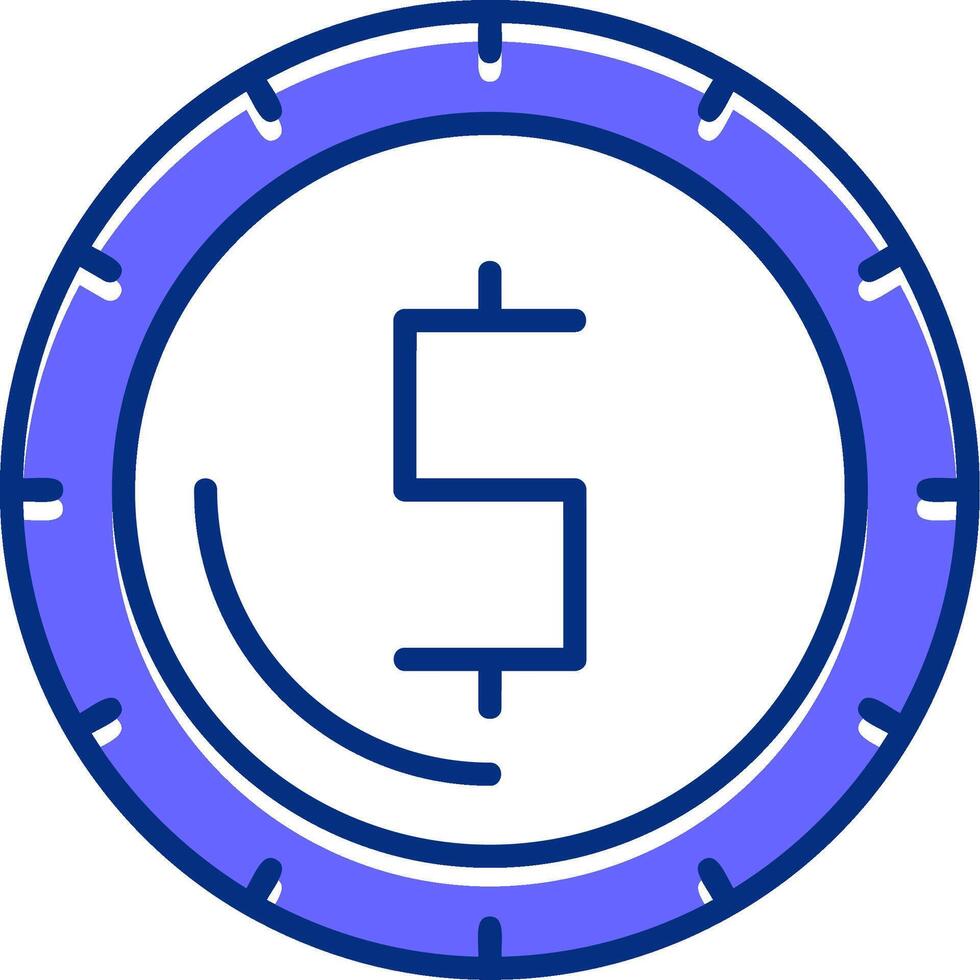 Dollar sign Filled Slip Style Icon vector