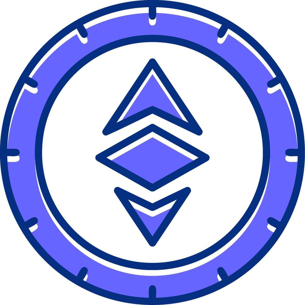 Ethereum Filled Slip Style Icon vector