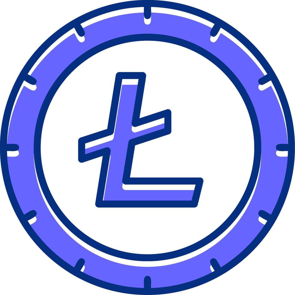 Litecoin Filled Slip Style Icon vector