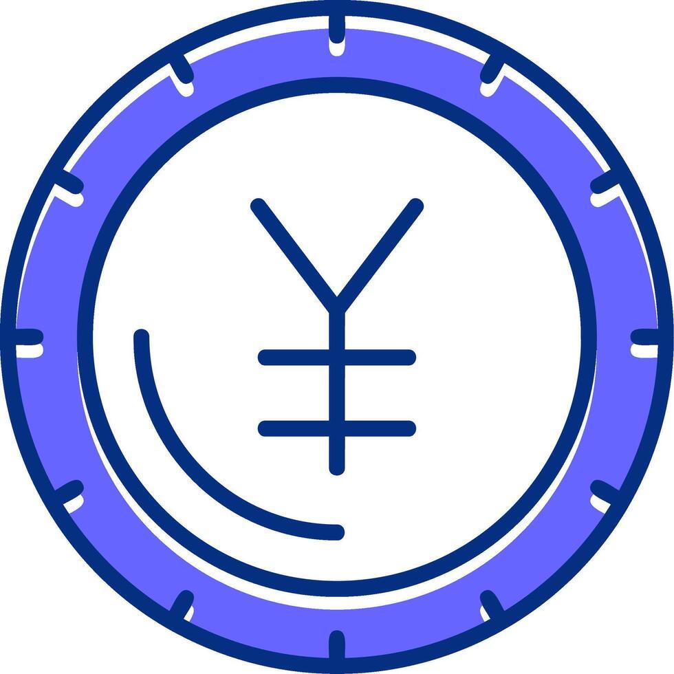 Yen sign Filled Slip Style Icon vector