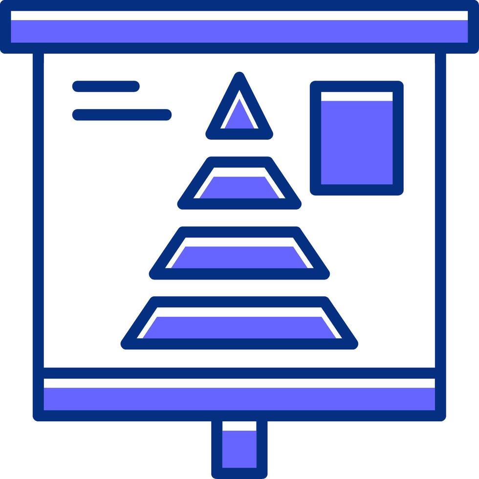 Pyramid Chart Filled Slip Style Icon vector