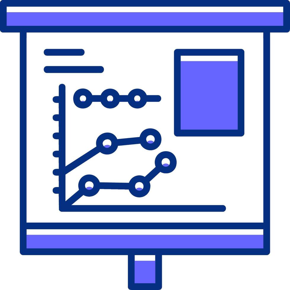Multiple Trend Chart Filled Slip Style Icon vector