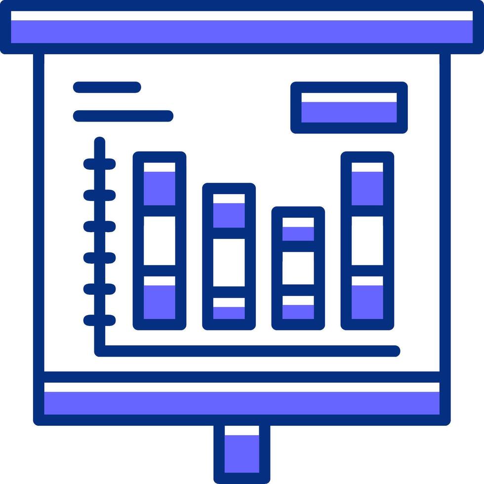 Stacked Bar Chart Filled Slip Style Icon vector