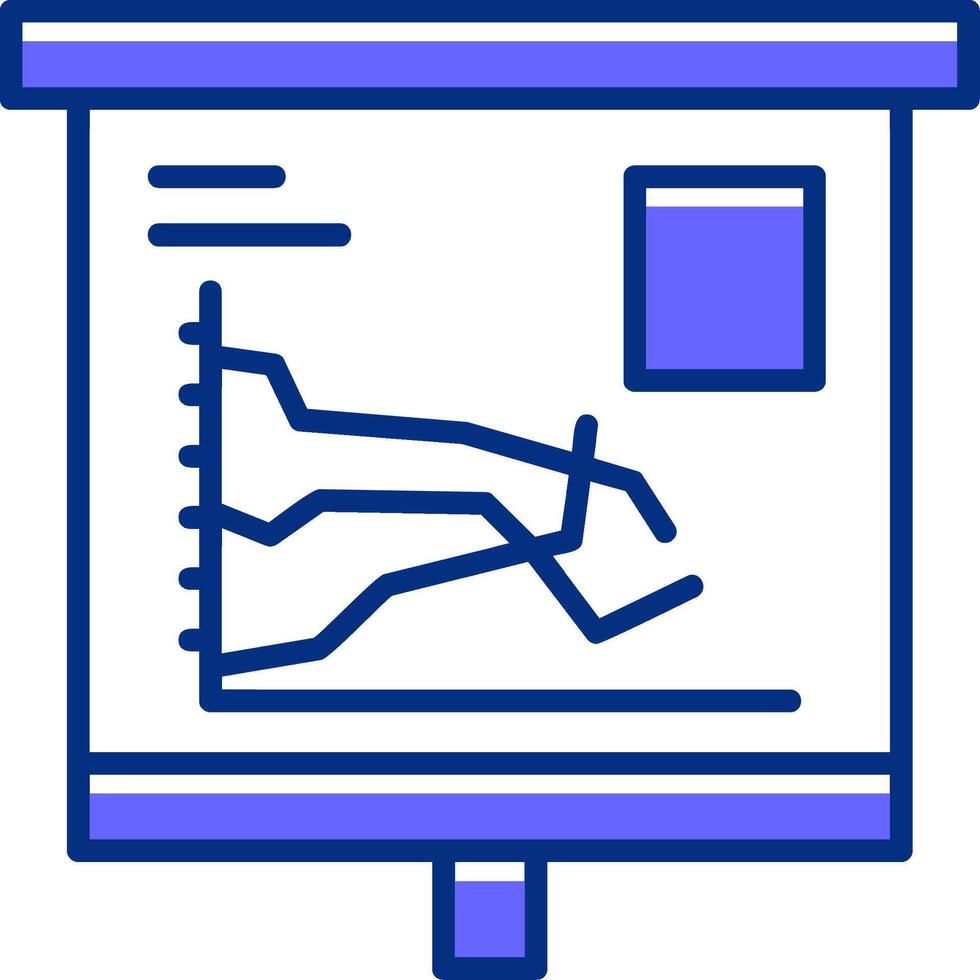 Multiple Line Graph Filled Slip Style Icon vector