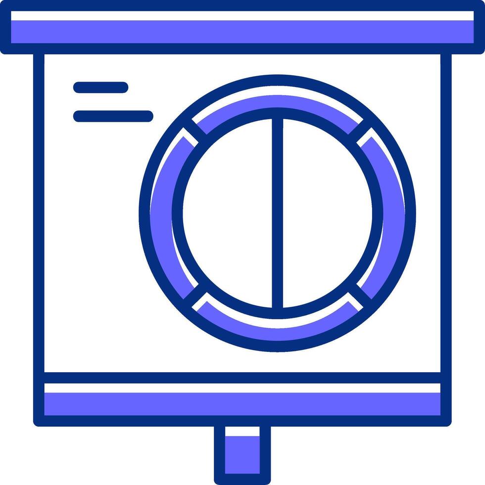 Half Pie Chart Filled Slip Style Icon vector