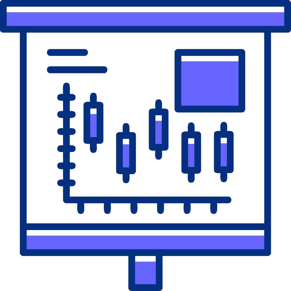 Candlestick Chart Filled Slip Style Icon vector
