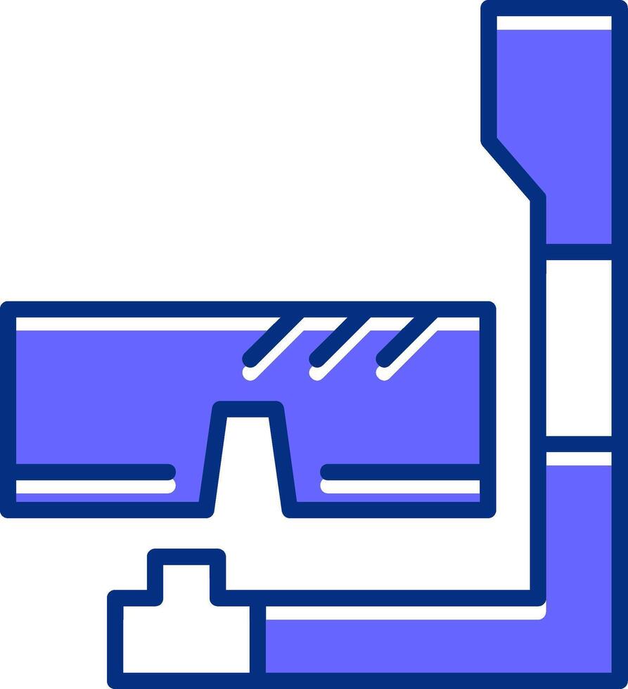 Snorkel Filled Slip Style Icon vector