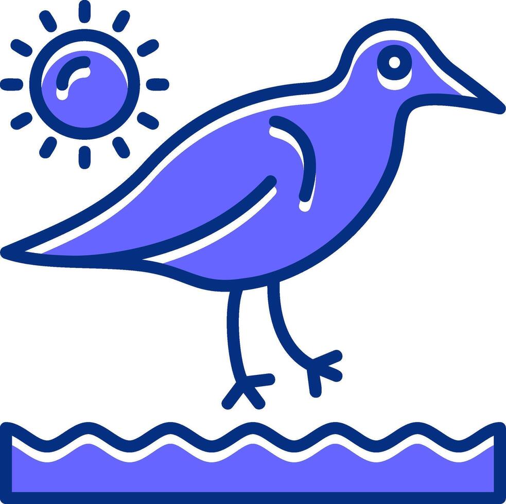 Sandpipers Filled Slip Style Icon vector