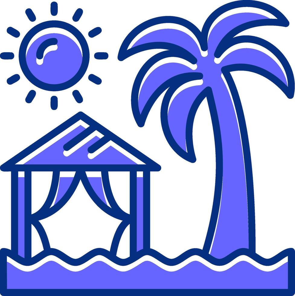 Beach camping Filled Slip Style Icon vector