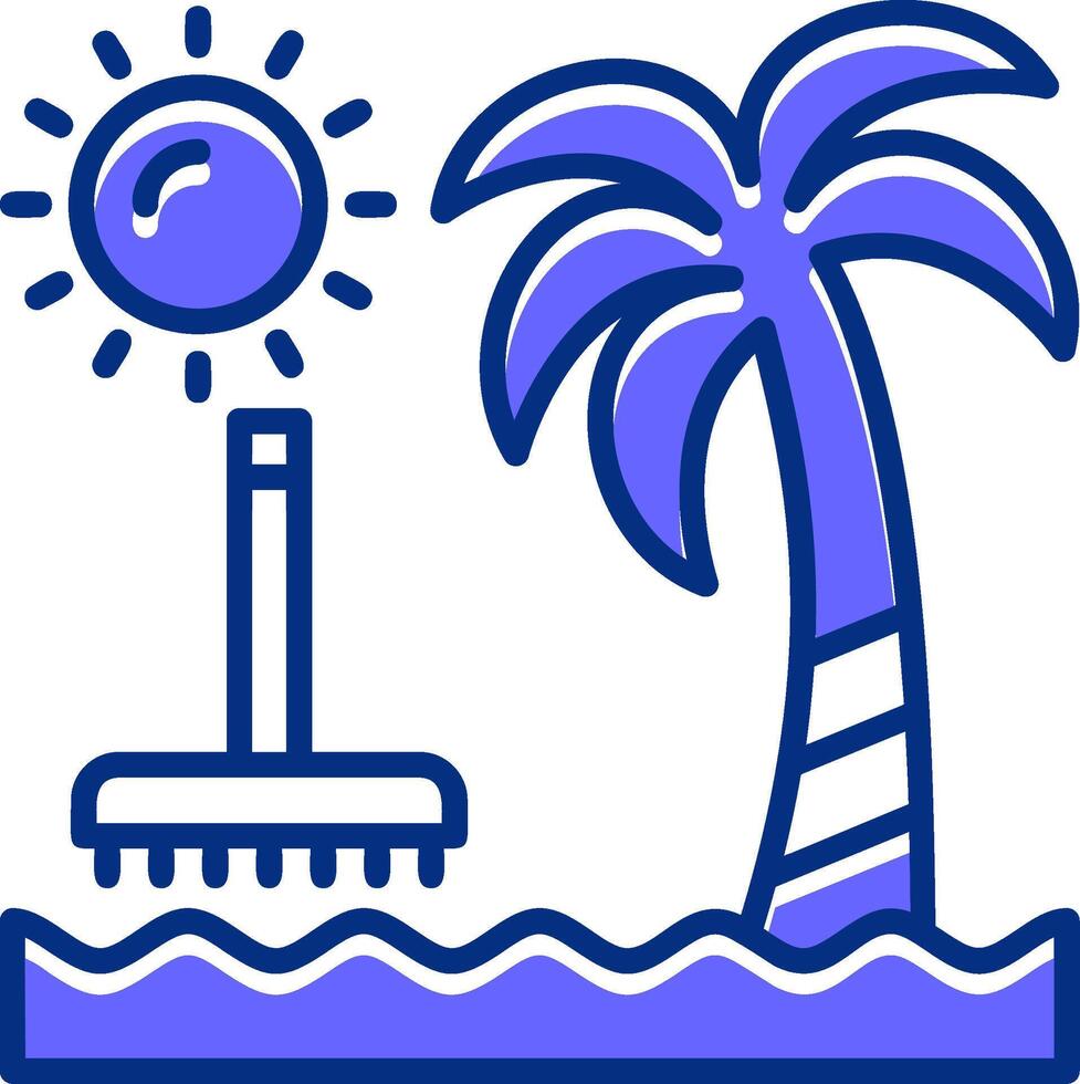 Beach cleanup Filled Slip Style Icon vector