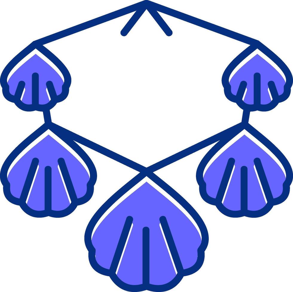 Seashell necklace Filled Slip Style Icon vector