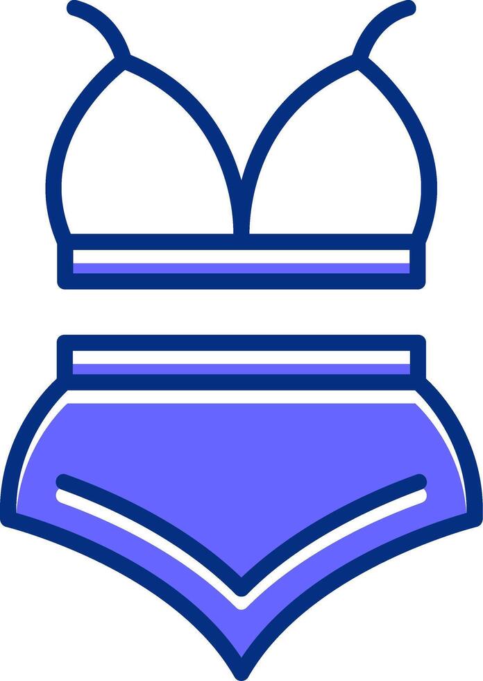 Bikini Filled Slip Style Icon vector