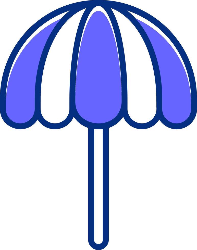 Beach umbrella Filled Slip Style Icon vector