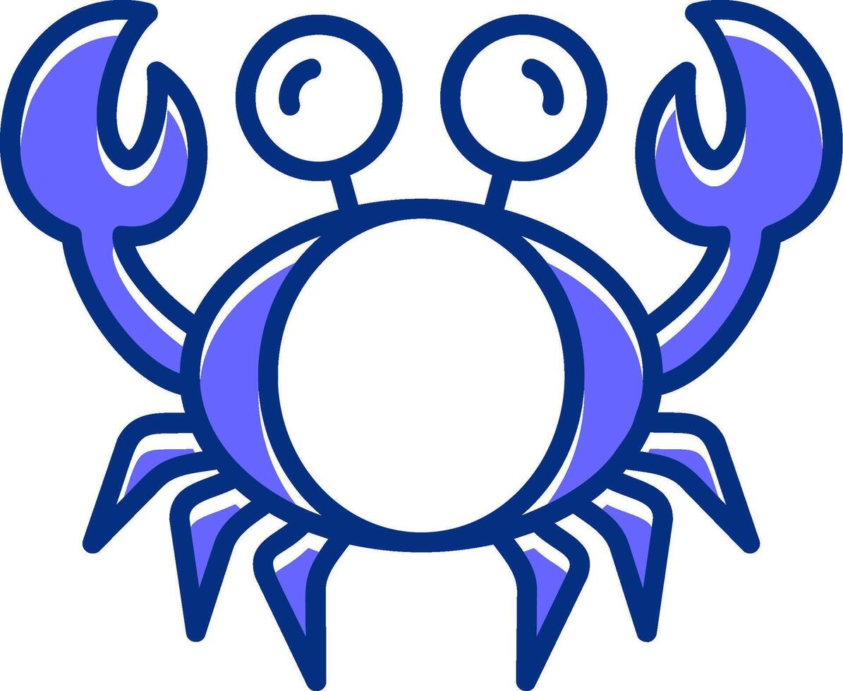 Crab Filled Slip Style Icon vector