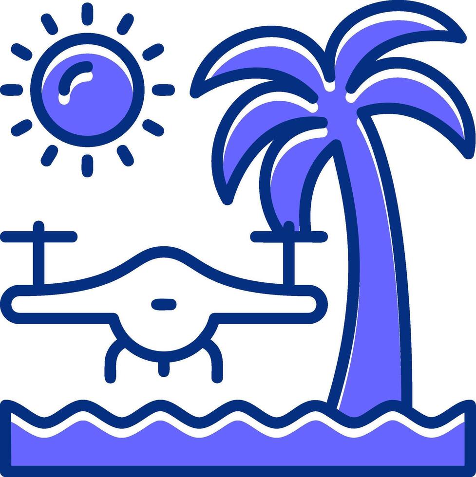 Beach drone photography Filled Slip Style Icon vector