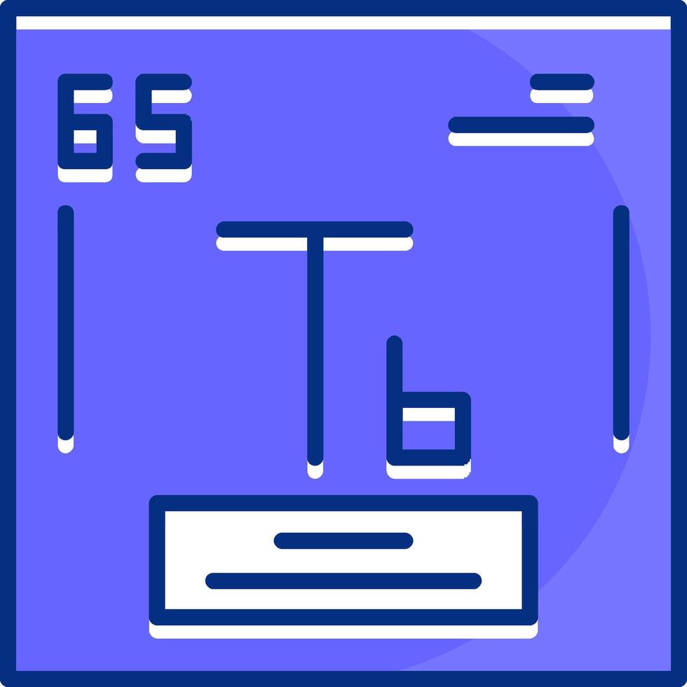 Terbium Filled Slip Style Icon vector