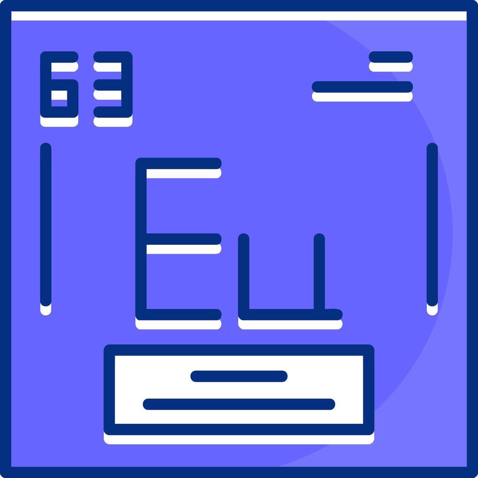 Europium Filled Slip Style Icon vector