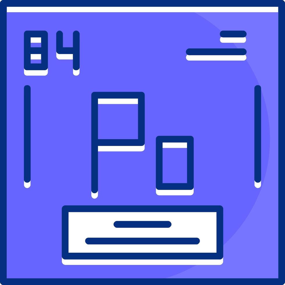 Polonium Filled Slip Style Icon vector