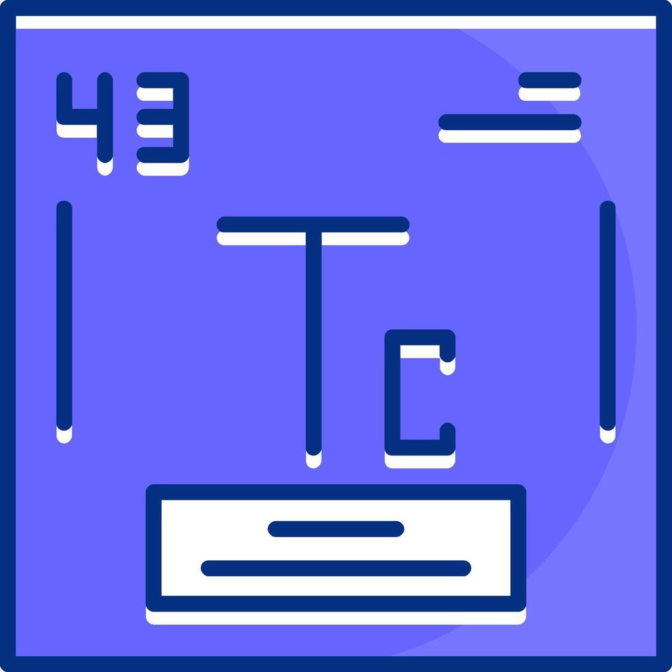 Technetium Filled Slip Style Icon vector