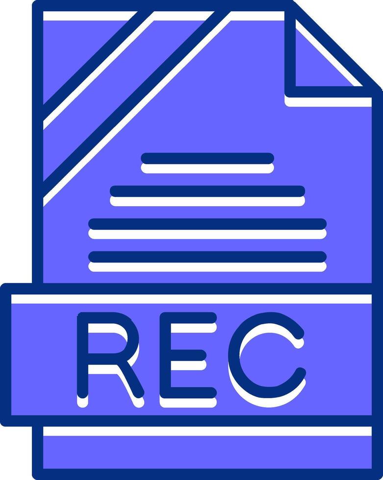 REC Filled Slip Style Icon vector