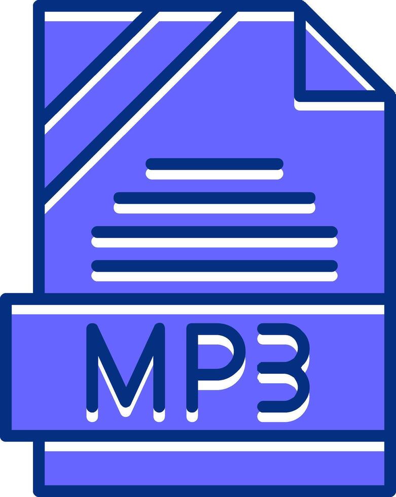 MP3 Filled Slip Style Icon vector