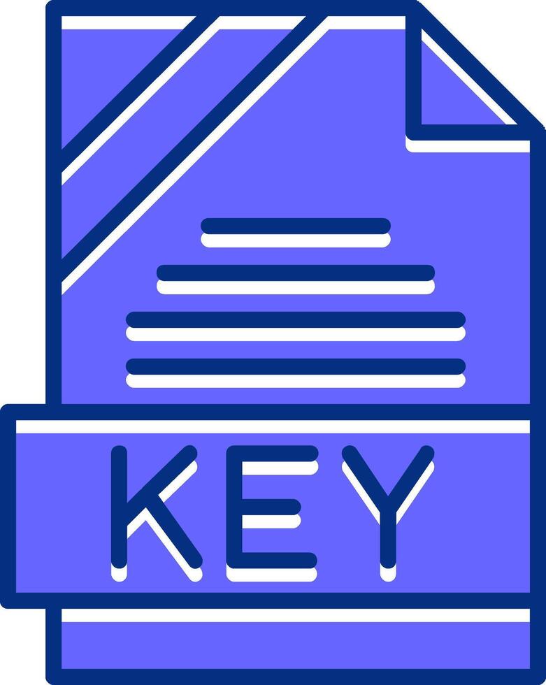 KEY Filled Slip Style Icon vector