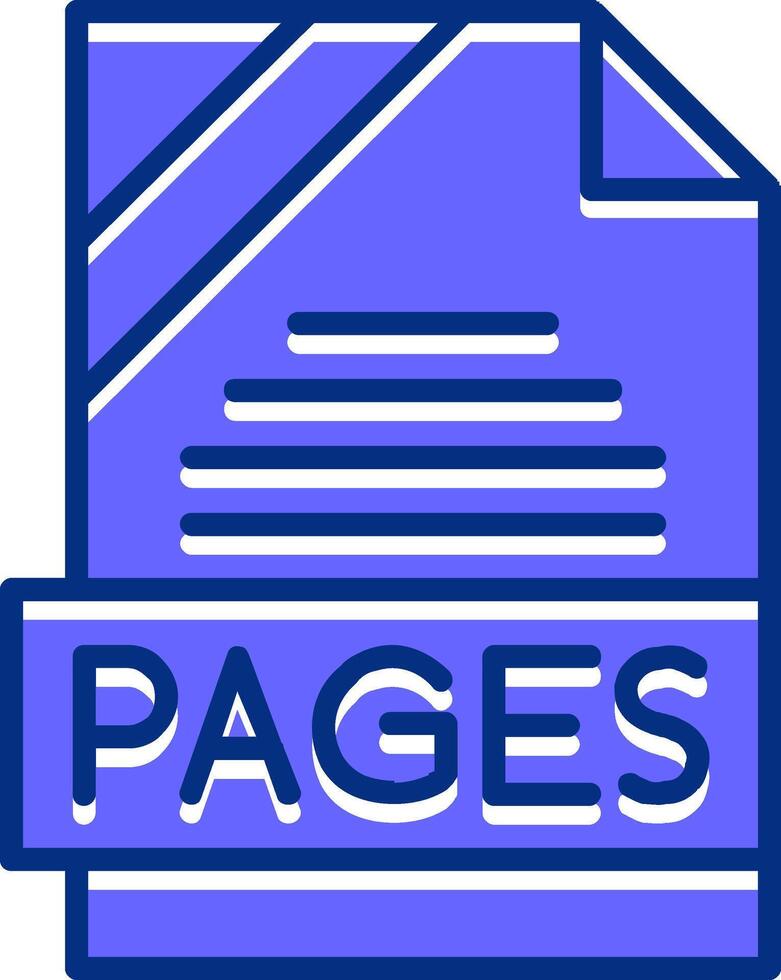 PAGES Filled Slip Style Icon vector