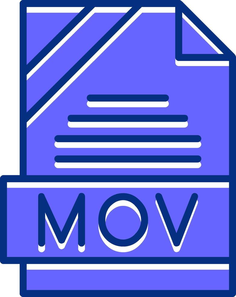 MOV Filled Slip Style Icon vector