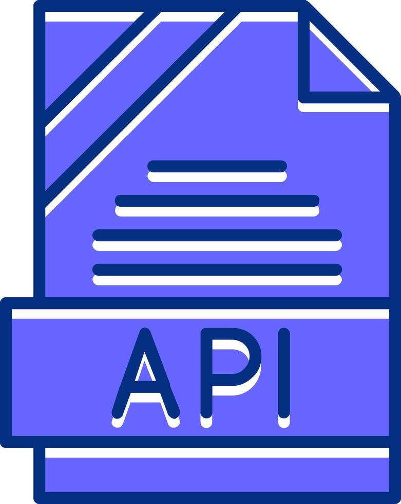 API Filled Slip Style Icon vector